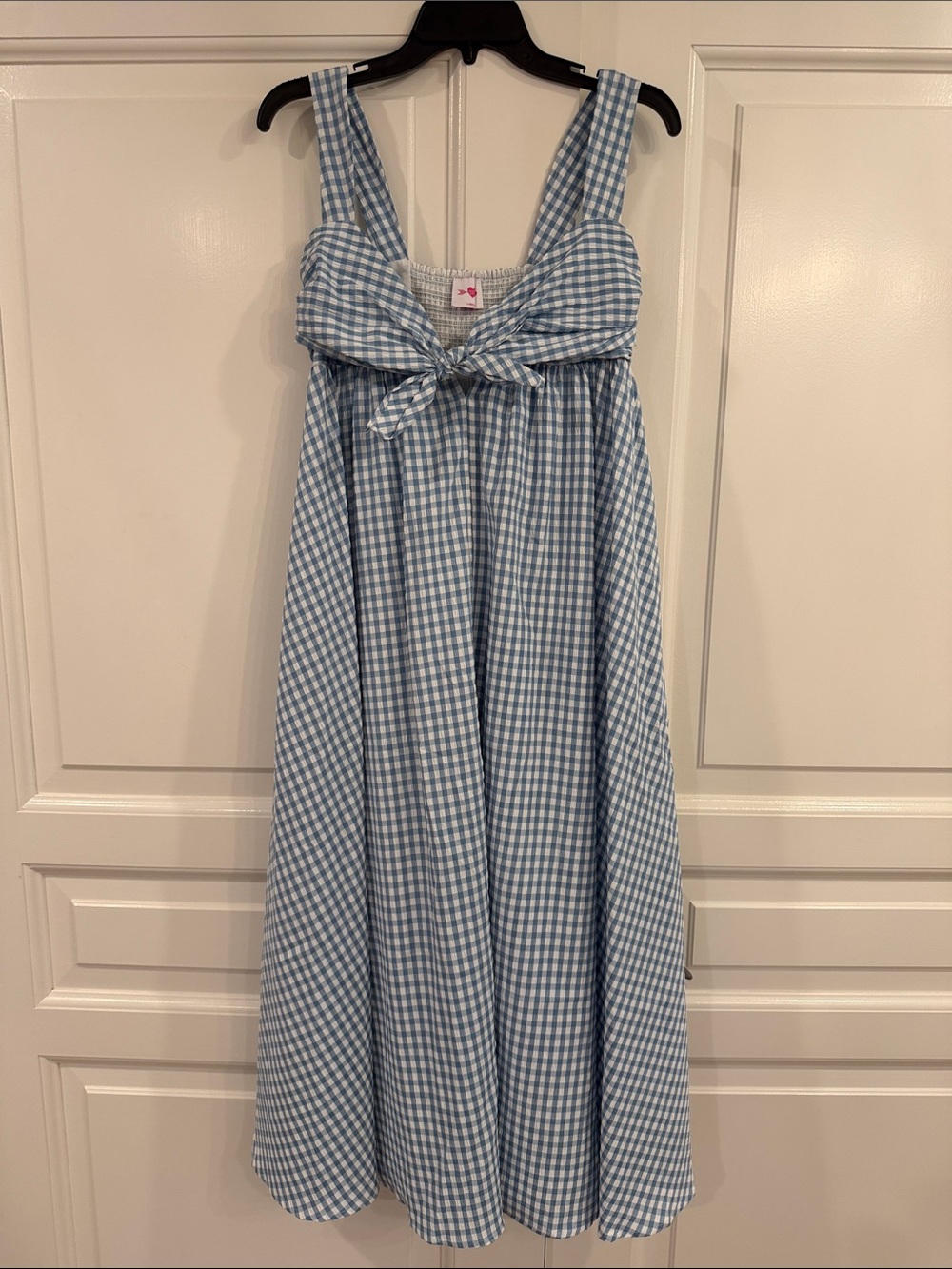 Buddy Love Blue Gingham Maxi Dress with Front Tie